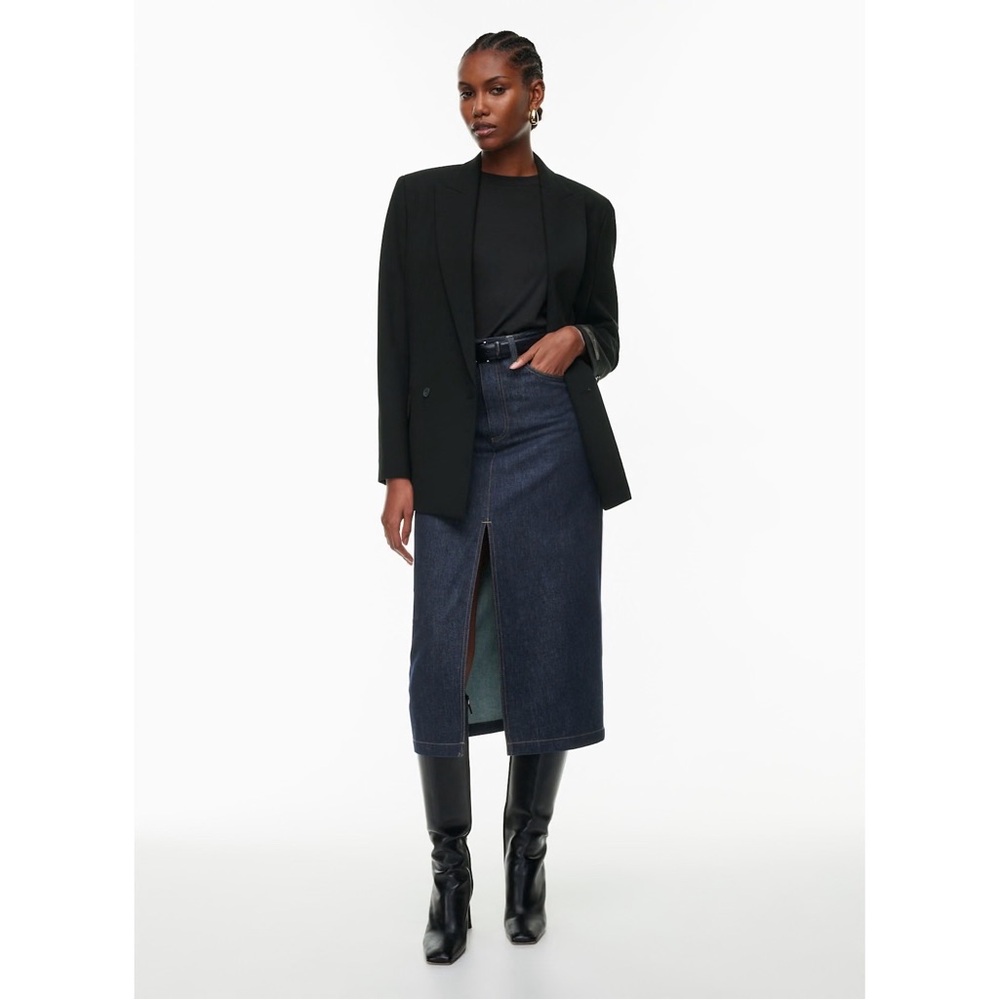 Aritzia Babaton Prosper Denim Jean Maxi Skirt‎ in Rich Iris Blue